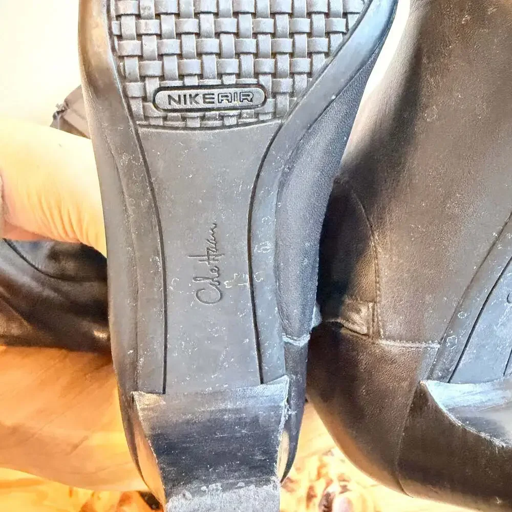 Cole Haan Air Courtney Tall Black Leather Knee High Kitten Heel Boots - Size 8 - Picture 5 of 7